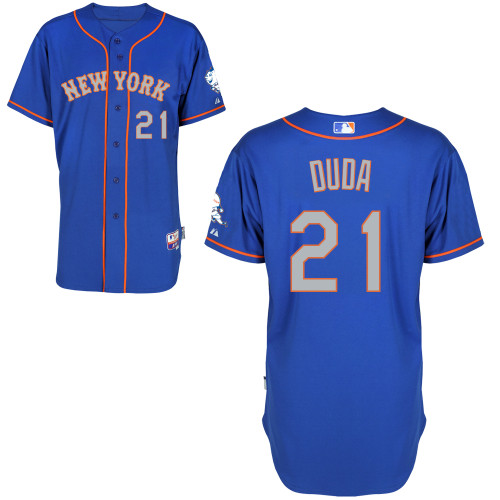Lucas Duda #21 Youth Baseball Jersey-New York Mets Authentic Blue Road MLB Jersey